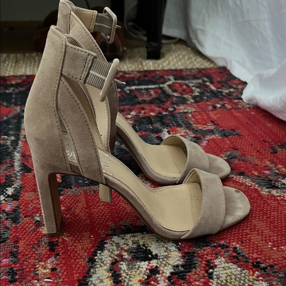 Vince Camuto Taupe Suede Heeled Sandals
